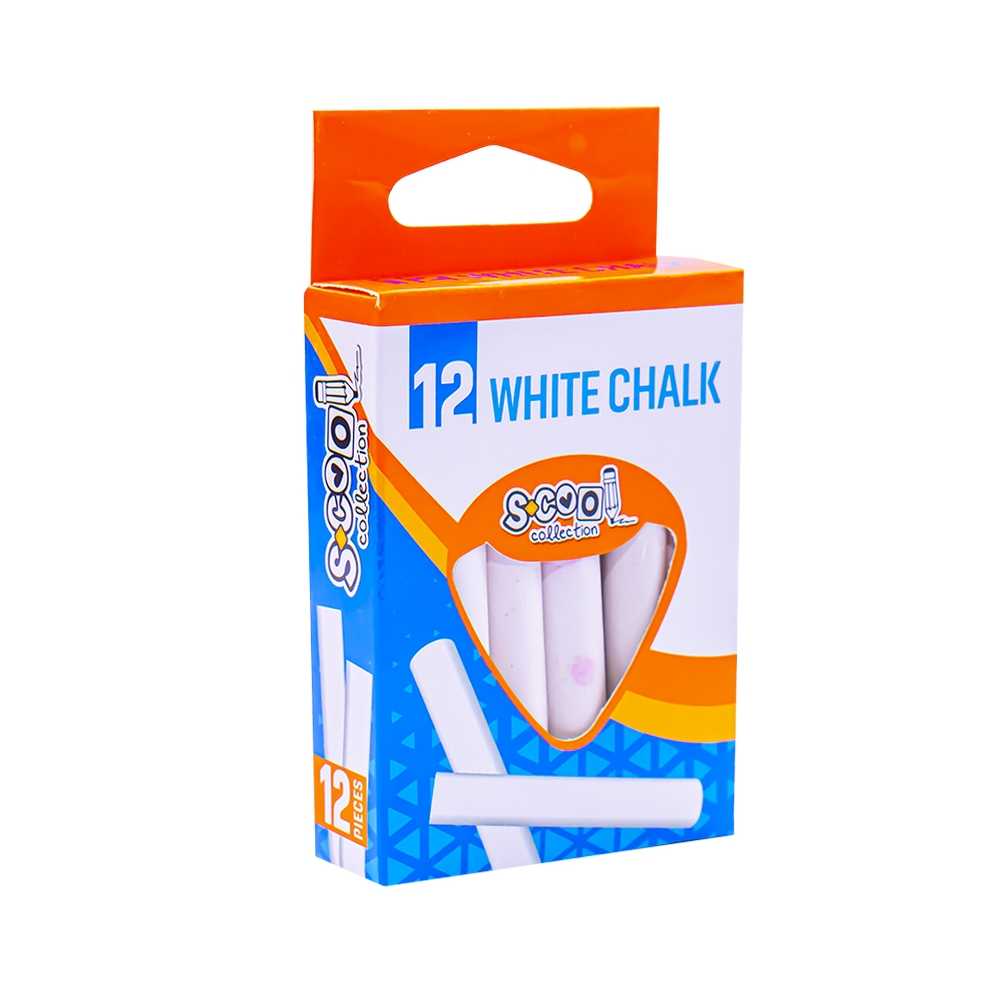 Creta alba anti-dust, 12 buc/cutie - S-COOL