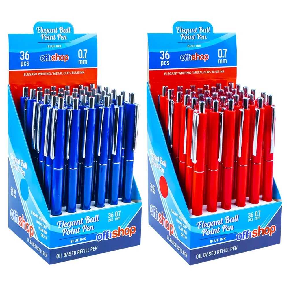 Pix cu mecanism, Elegant, mina albastra, 36 buc/display - OFFISHOP