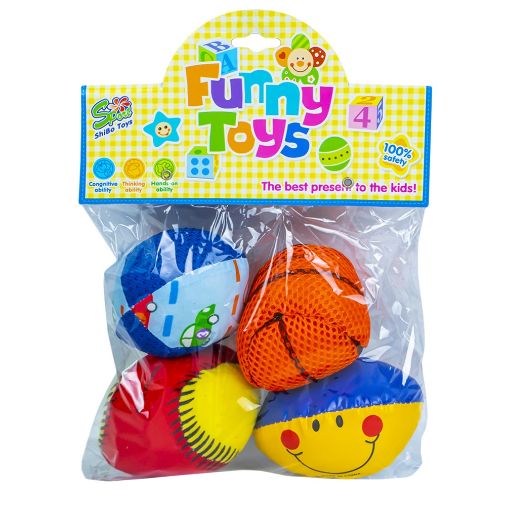 Minge zornaitoare, PVC/textil, pentru bebelusi, 4 buc/set