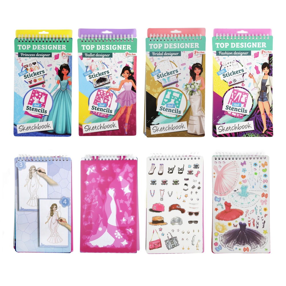 Carnetel de desen cu stickere si sabloane - Toi-Toys