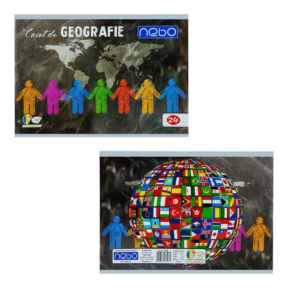 Caiet geografie A4, 24 file - NEBO
