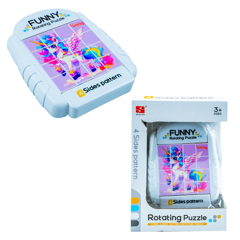 Puzzle educativ, cu 4 fete, Unicorn