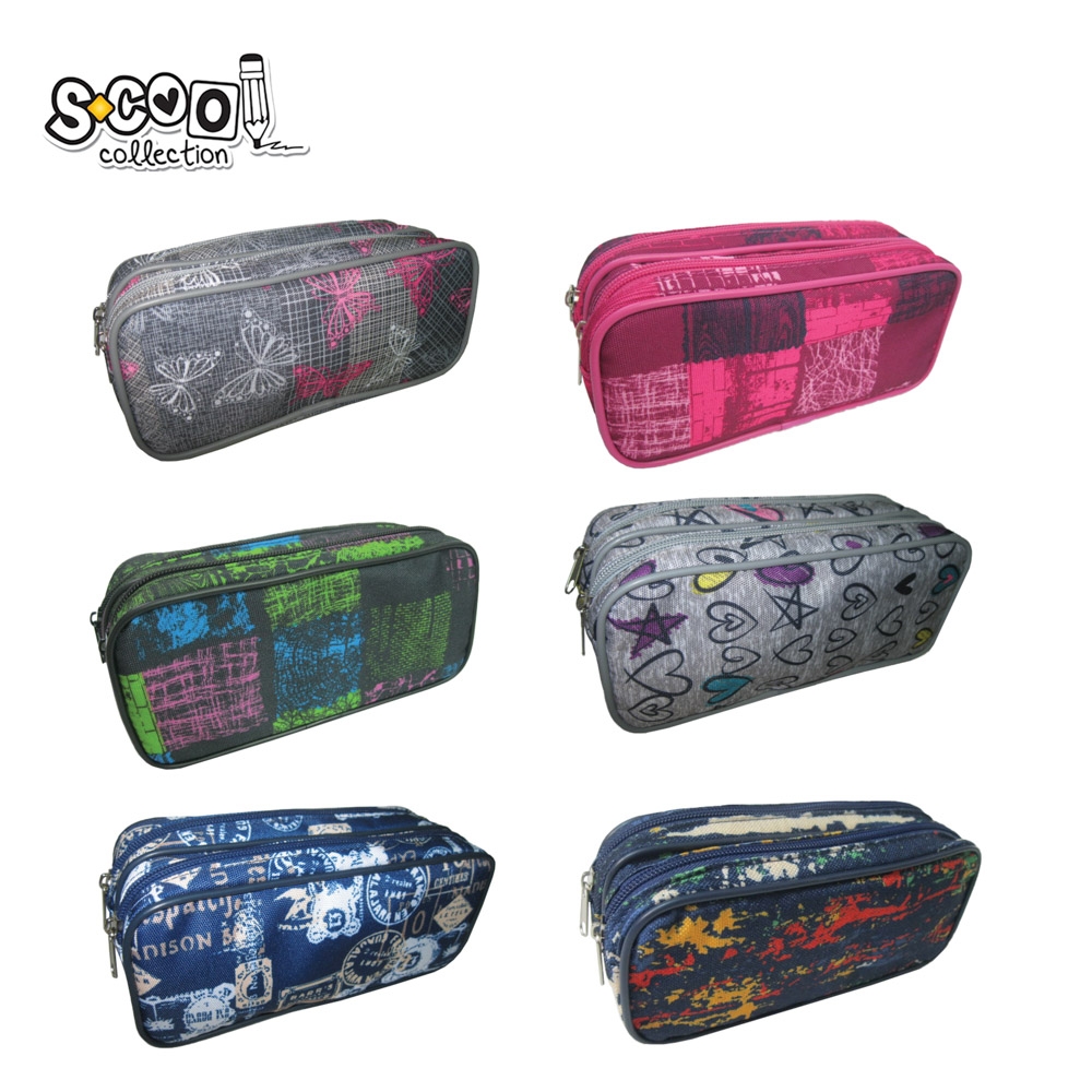 Penar borseta, 2 fermoare, CLASSIC, 20.5X6.5X9 cm - S-COOL