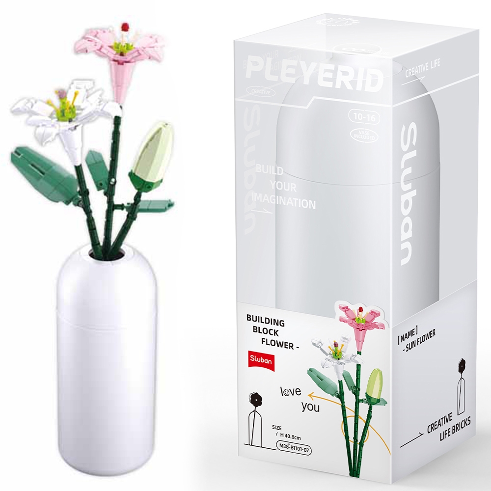 Set de Constructie Flowers, 247 piese, Crin - Sluban