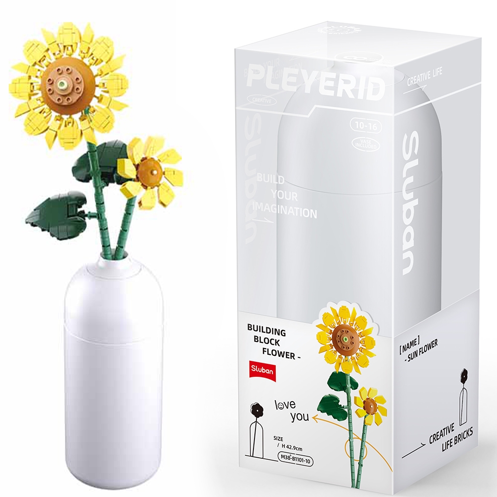 Set de Constructie Flowers, 251 piese, Floarea Soarelui - Sluban