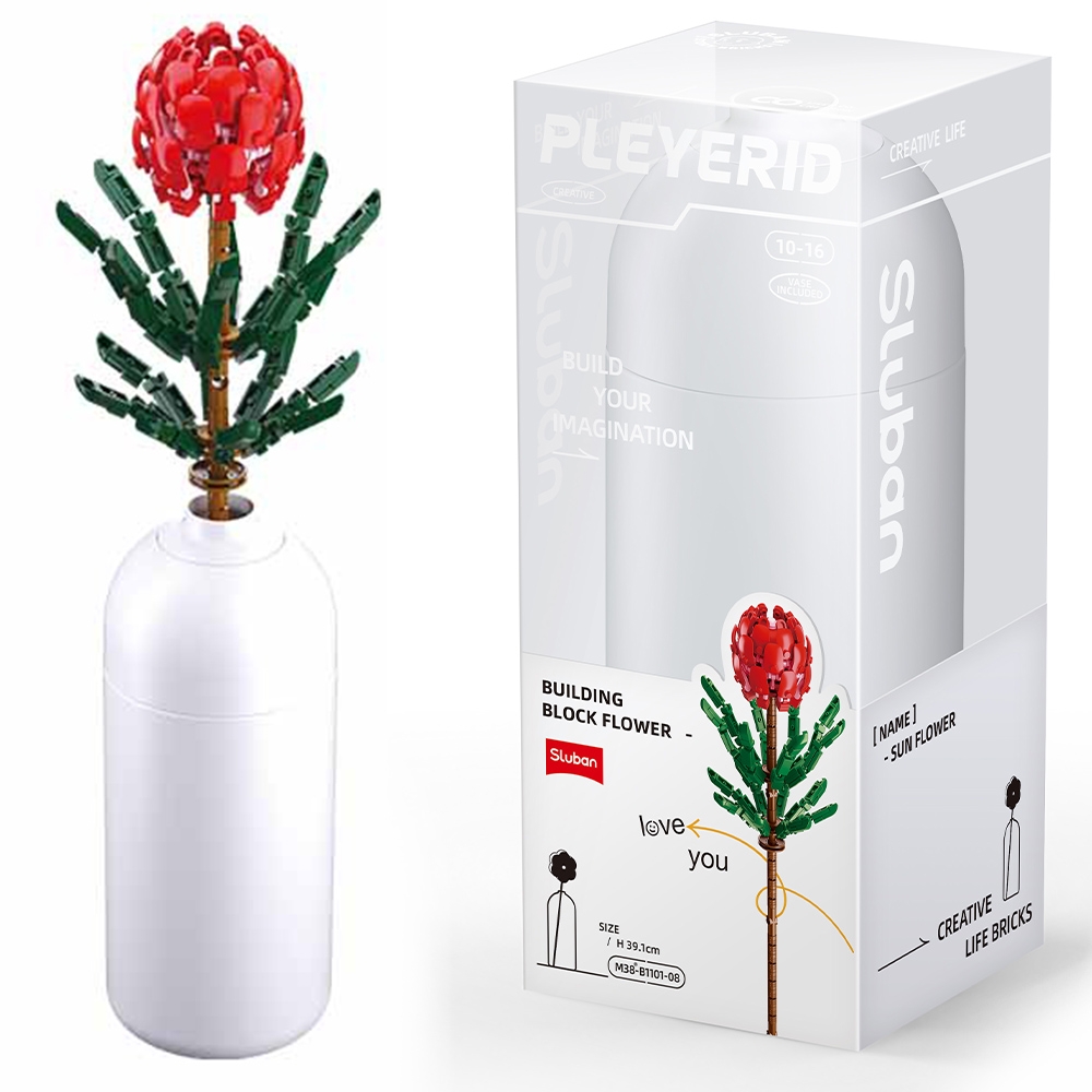 Set de Constructie Flowers, 251 piese, Tibouchina Urvilleana - Sluban