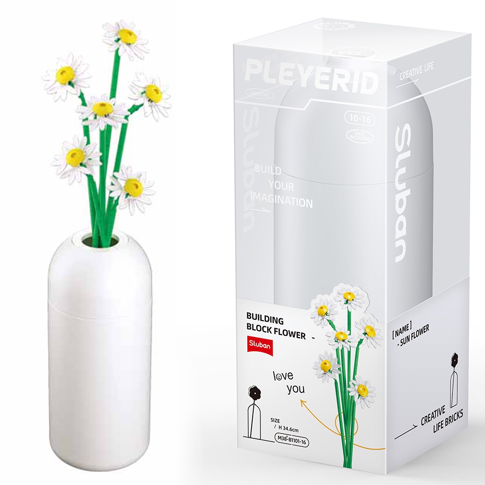 Set de Constructie Flowers, 255 piese, Margareta - Sluban