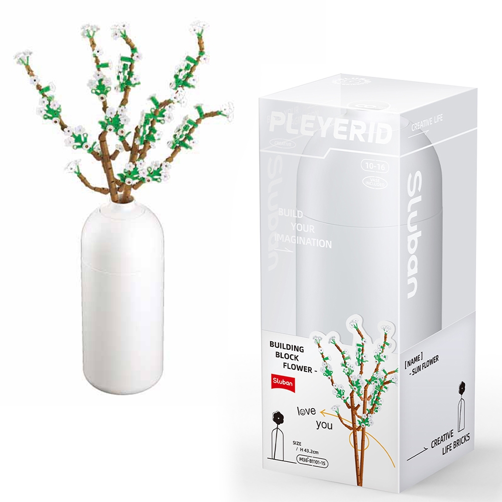 Set de Constructie Flowers, 269 piese, Fontanesia - Sluban